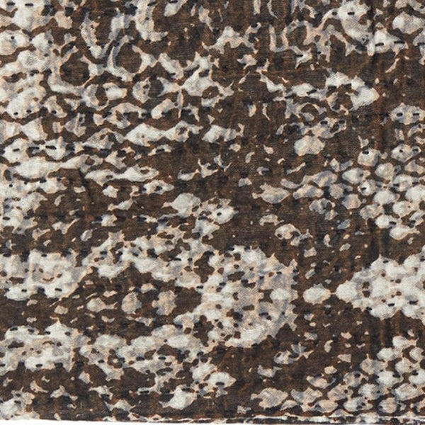 HomeRoots 50" X 70" Artisan Brown & Ivory Kantha Throw Blanket - Handcrafted Cotton with Embroidery Charm 544507