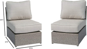 English Elm Patio Grey Mix Wicker Lounge Chairs with Aluminum Frames, 5" Cushions, Weather-Resistant Coastal Style B120P205100
