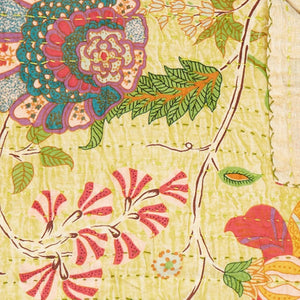 HomeRoots 50" Artisan Red Floral Quilted Kantha Throw Blanket - Cozy, Lightweight, Perfect for Any Space Cotton - 50"x70" 544516