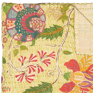 HomeRoots 50" Artisan Red Floral Quilted Kantha Throw Blanket - Cozy, Lightweight, Perfect for Any Space Cotton - 50"x70" 544516