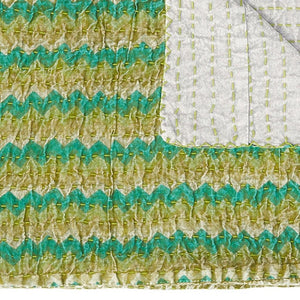 HomeRoots 50" Gray and Yellow Floral Kantha Throw Blanket – Handcrafted Embroidery for Cozy Home Decor Cotton - 50"x70" 544527