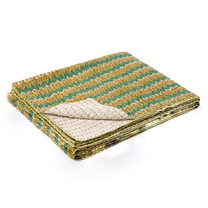 HomeRoots 50" Gray and Yellow Floral Kantha Throw Blanket – Handcrafted Embroidery for Cozy Home Decor Cotton - 50"x70" 544527