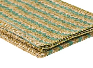 HomeRoots 50" Gray and Yellow Floral Kantha Throw Blanket – Handcrafted Embroidery for Cozy Home Decor Cotton - 50"x70" 544527