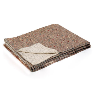 HomeRoots 50" Handcrafted Ikat Kantha Throw Blanket in Brown and Blue – Cozy, Unique, Perfect for Home Decor Cotton - 50"x70" 544537