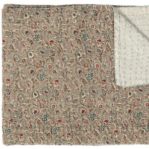 HomeRoots 50" Handcrafted Ikat Kantha Throw Blanket in Brown and Blue – Cozy, Unique, Perfect for Home Decor Cotton - 50"x70" 544537