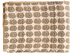 HomeRoots 50" Cozy Peach Orange & Gray Cotton Quilted Throw Blanket with Embroidery for Stylish Home Decor 544543