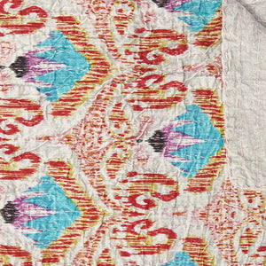 HomeRoots 50" Quilted Kantha Throw Blanket - Hand-Embroidered Brown and Pink Floral Design for Cozy Elegance Cotton - 50"x70" 544548