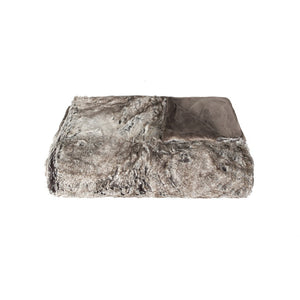 HomeRoots 50" Luxurious Brown and Light Brown Faux Fur Knitted Animal Print Throw Blanket for Cozy Comfort 544560