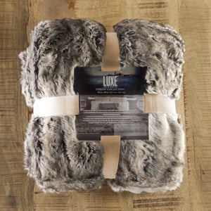 HomeRoots 50" Luxurious Brown and Light Brown Faux Fur Knitted Animal Print Throw Blanket for Cozy Comfort 544560