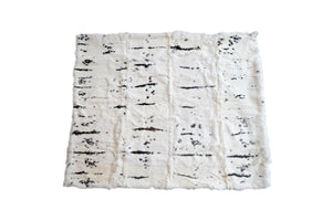 HomeRoots 50" Luxurious Black and White Rabbit Fur Plush Throw Blanket for Cozy Elegance and Warmth 544561