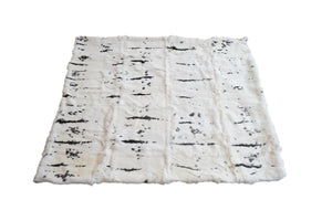 HomeRoots 50" Luxurious Black and White Rabbit Fur Plush Throw Blanket for Cozy Elegance and Warmth 544561