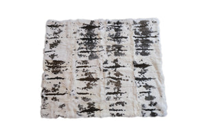 HomeRoots 50" Luxurious Brown and White Rabbit Fur Plush Throw Blanket - Cozy, Handmade Gift for All Occasions 544562