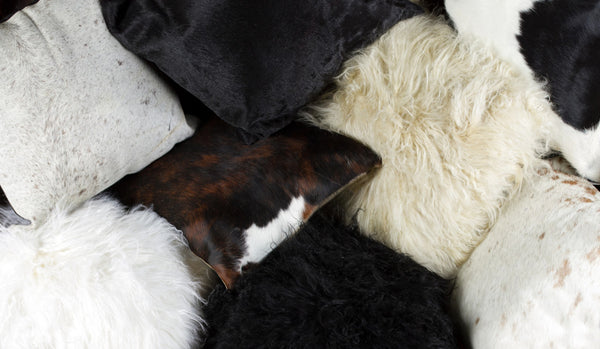 Homeroots Set Of Two 18" Black Sheepskin Throw Pillows   544564