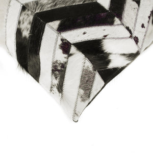 HomeRoots Set of Two 18" Black and Natural Chevron Cowhide Pillows for Rustic Chic Home Decor Accents 544580
