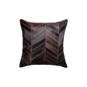 Homeroots Set Of Two 18" Chocolate Chevron Cowhide Throw Pillows - Luxurious Comfort & Chic Home Decor Accent   544584