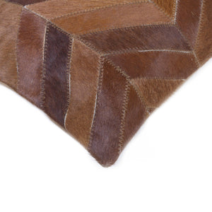 HomeRoots Set of Two Tan Chevron Cowhide Lumbar Pillows – Rustic Elegance for Home Decor & Gifting 544588