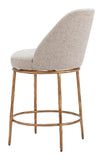 Nordhavn Swivel Counter Stool Beige & Gold 110272 Zuo Modern