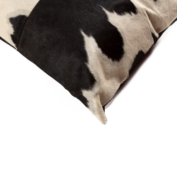 HomeRoots Set of Two 18" Rustic Black and White Cowhide Throw Pillows - Unique Home Decor for Comfort & Style 544599