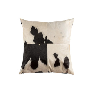 HomeRoots Set of Two 18" Rustic Black and White Cowhide Throw Pillows - Unique Home Decor for Comfort & Style 544599