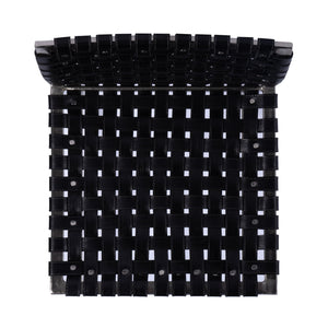 Butler Specialty Urban Woven Leather Counter Stool With Rustic Iron Base And Nailhead Accents For Timeless Charm Black Iron,Leather,Steel 5446034-butler