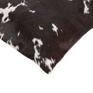 HomeRoots Set of Two 18" Chocolate & White Cowhide Throw Pillows for Rustic Luxury & Cozy Home Décor 544604