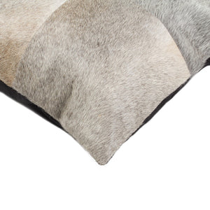 HomeRoots Set of Two 18" Gray Cowhide Throw Pillows – Luxurious Texture, Unique Design for Modern Décor 544605