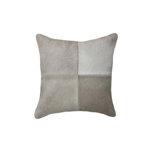 HomeRoots Set of Two 18" Gray Cowhide Throw Pillows – Luxurious Texture, Unique Design for Modern Décor 544605