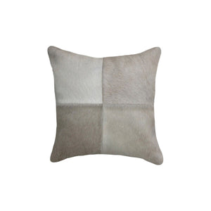 HomeRoots Set of Two 18" Gray Cowhide Throw Pillows – Luxurious Texture, Unique Design for Modern Décor 544605