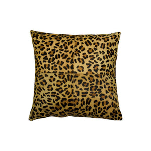 HomeRoots Set of Two 18" Leopard Cowhide Throw Pillows - Wild Luxury for Chic Home Décor & Comfort 544606