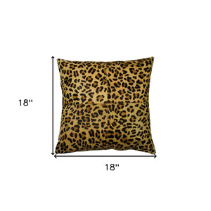 HomeRoots Set of Two 18" Leopard Cowhide Throw Pillows - Wild Luxury for Chic Home Décor & Comfort 544606