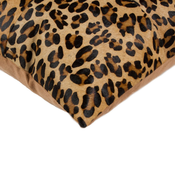 HomeRoots Set of Two 18" Leopard Cowhide Throw Pillows - Wild Luxury for Chic Home Décor & Comfort 544606