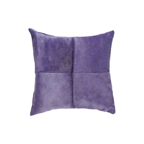 HomeRoots Set of Two 18" Purple Cowhide Throw Pillows – Luxurious Accent Decor for Chic Living Spaces 544612
