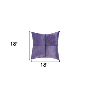 HomeRoots Set of Two 18" Purple Cowhide Throw Pillows – Luxurious Accent Decor for Chic Living Spaces 544612