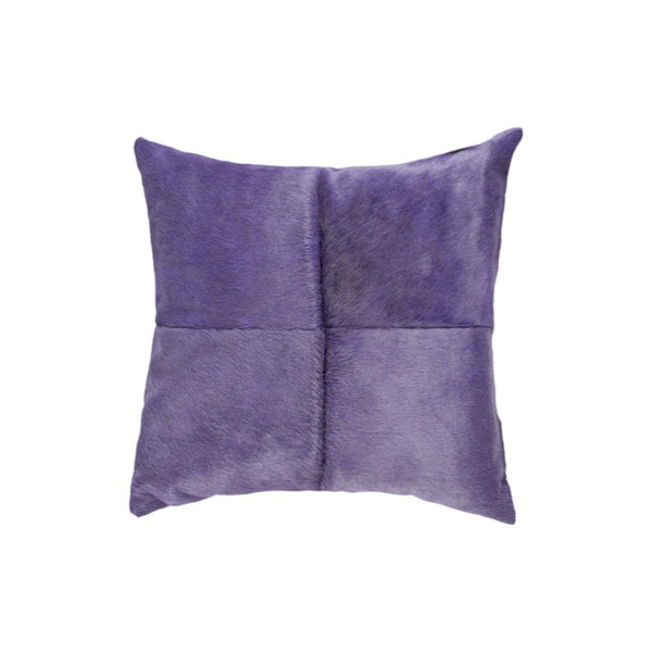 HomeRoots Set of Two 18" Purple Cowhide Throw Pillows – Luxurious Accent Decor for Chic Living Spaces 544612