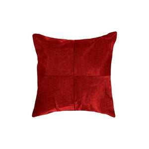 HomeRoots Set of Two 18" Red Cowhide Throw Pillows – Rustic Elegance, Unique Comfort for Home Décor & Gifts 544613