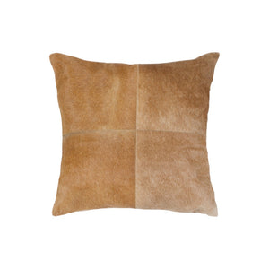 HomeRoots Set of Two 18" Tan Cowhide Throw Pillows - Luxurious Rustic Accents for Modern Living Spaces 544616