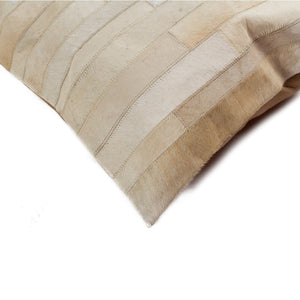 HomeRoots Set of Two 18" Natural Patchwork Cowhide Throw Pillows - Rustic Luxury for Any Room Décor 544634