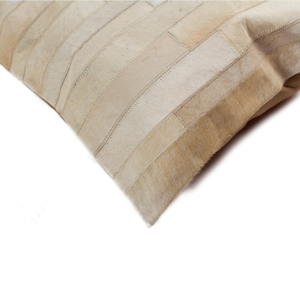 HomeRoots Set of Two 18" Natural Patchwork Cowhide Throw Pillows - Rustic Luxury for Any Room Décor 544634