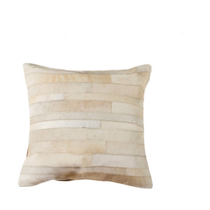 HomeRoots Set of Two 18" Natural Patchwork Cowhide Throw Pillows - Rustic Luxury for Any Room Décor 544634