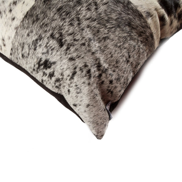 HomeRoots Set of Two 18" Black and White Cowhide Throw Pillows for Rustic Luxury Home Décor and Comfort 544638