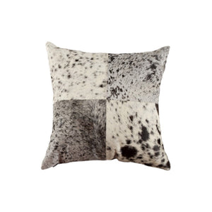 HomeRoots Set of Two 18" Black and White Cowhide Throw Pillows for Rustic Luxury Home Décor and Comfort 544638