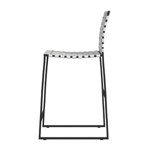 Butler Specialty Urban Woven Leather Counter Stool With Rustic Iron Base And Nailhead Accents For Timeless Charm Black And White Iron,Leather,Steel 5446411-butler