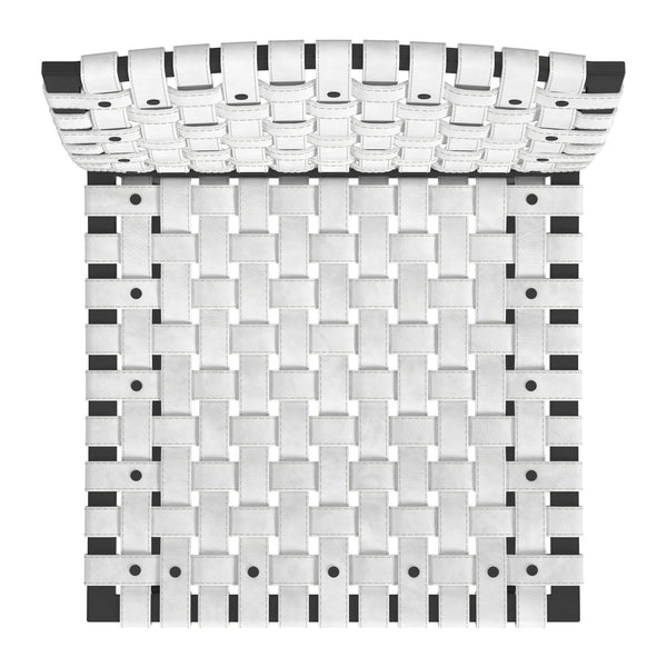 Butler Specialty Urban Woven Leather Counter Stool With Rustic Iron Base And Nailhead Accents For Timeless Charm Black And White Iron,Leather,Steel 5446411-butler