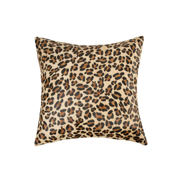HomeRoots Set of Two Luxurious Leopard Cowhide Throw Pillows - Chic 18" Decorative Cushions for Home Style 544652