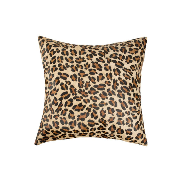 HomeRoots Set of Two Luxurious Leopard Cowhide Throw Pillows - Chic 18" Decorative Cushions for Home Style 544652