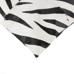 HomeRoots Set of Two 18" Zebra Cowhide Throw Pillows - Bold Black and White Accent for Modern Spaces 544653
