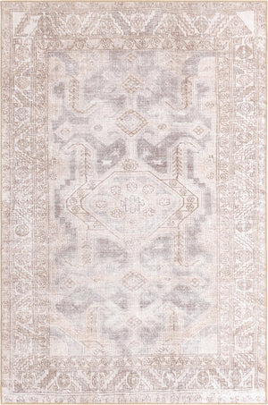 Unique Loom Timeless Paul Machine Made Medallion Rug Gray, Beige/Ivory 5' 1" x 8' 0"