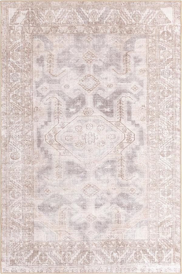 Unique Loom Timeless Paul Machine Made Medallion Rug Gray, Beige/Ivory 5' 1" x 8' 0"