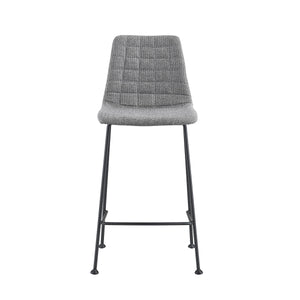 Homeroots Set Of Two 26" Light Gray And Black Fabric And Steel Low Back Counter Height Bar Chairs   544693