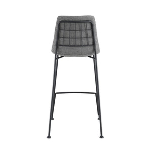 Homeroots Set Of Two 26" Light Gray And Black Fabric And Steel Low Back Counter Height Bar Chairs   544693